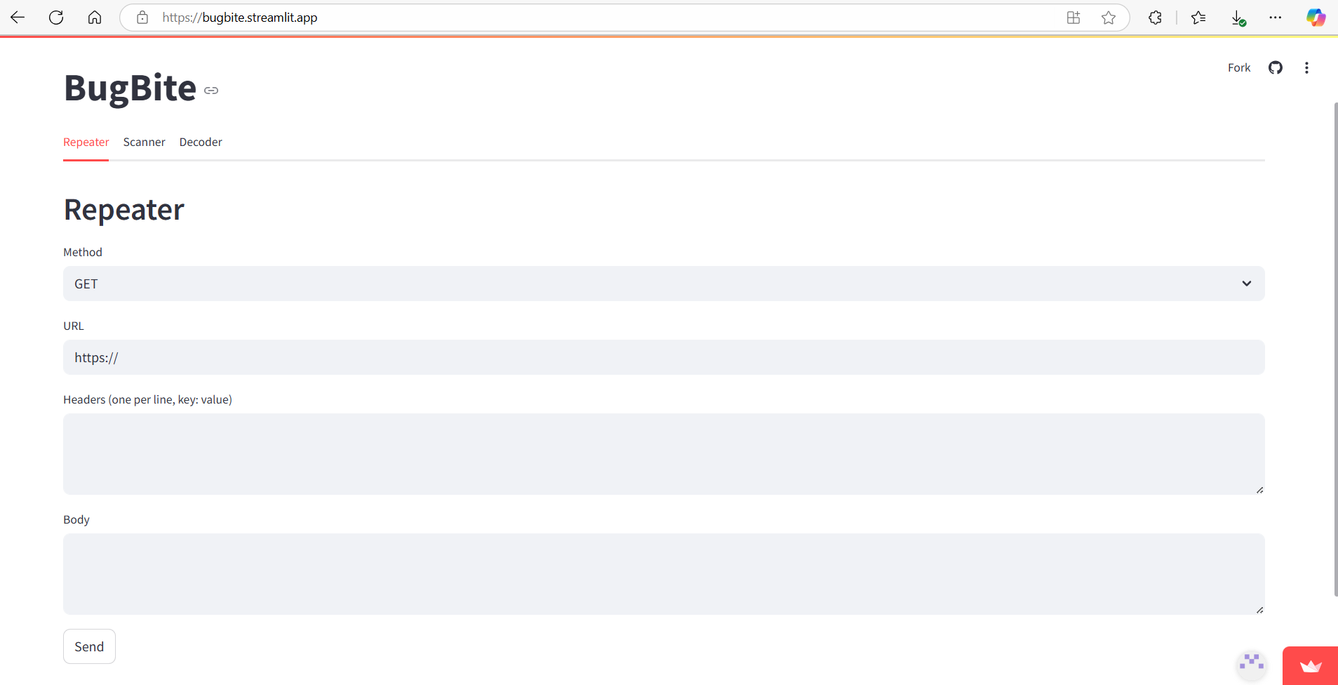 BugBite Cybersecurity Tool Screenshot